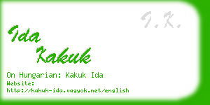 ida kakuk business card